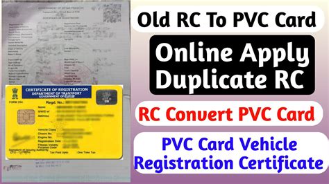 rc book smart card apply online|rc pvc card order online.